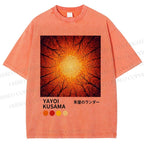 Unisex Yayoi Kusama Autumn Forest Printed Washed Tee