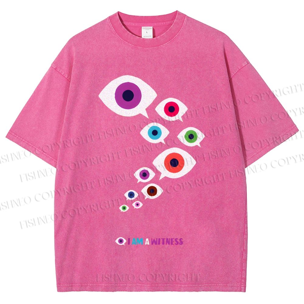 Unisex I Am Witness Eyes Printed Washed Tee
