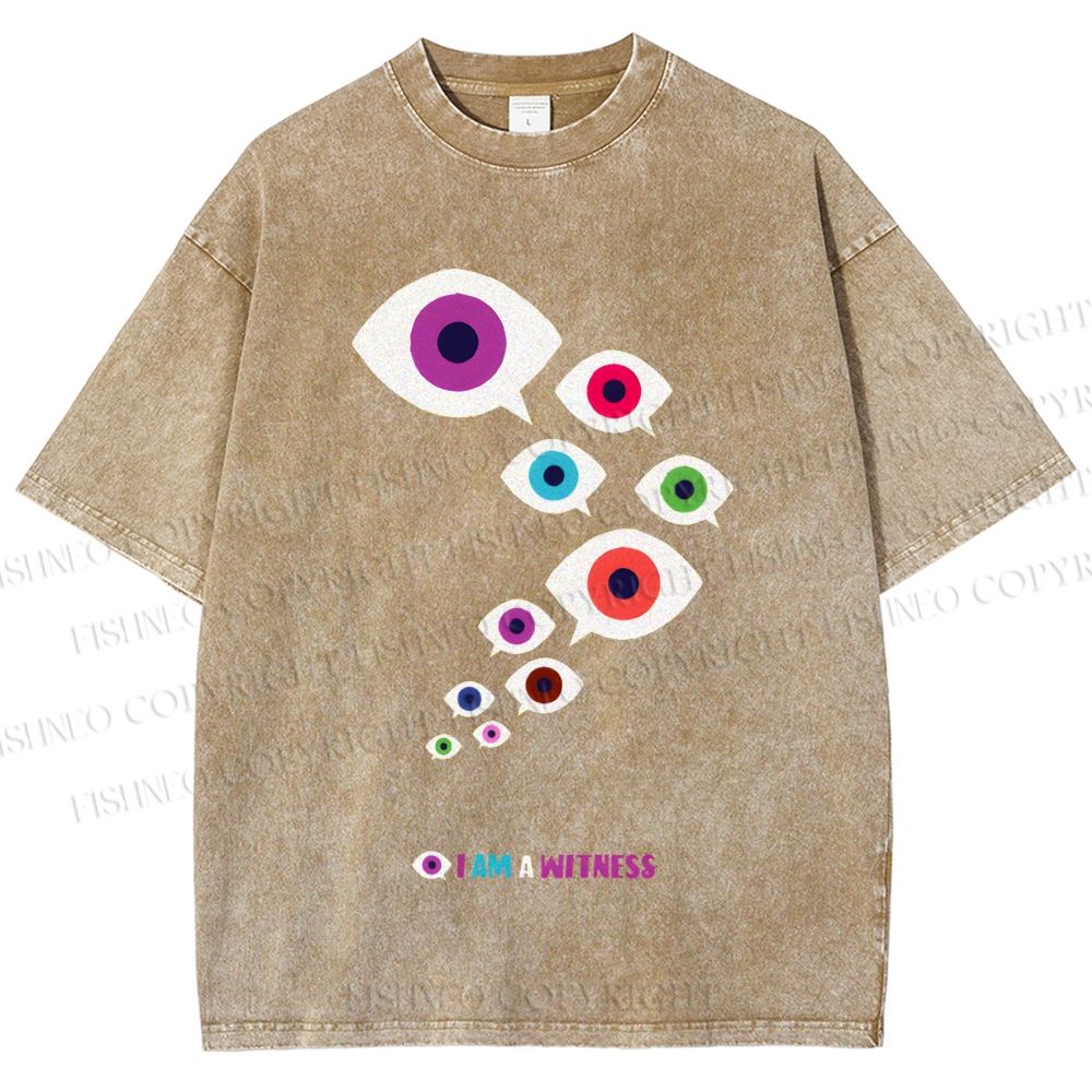 Unisex I Am Witness Eyes Printed Washed Tee