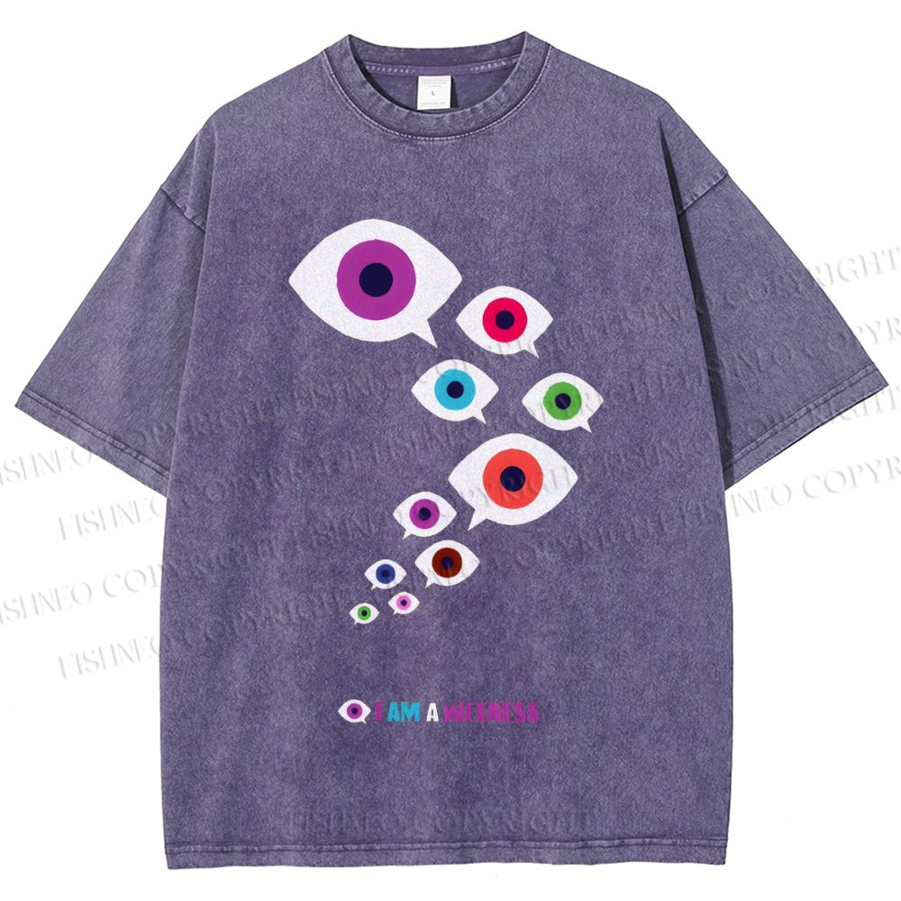 Unisex I Am Witness Eyes Printed Washed Tee