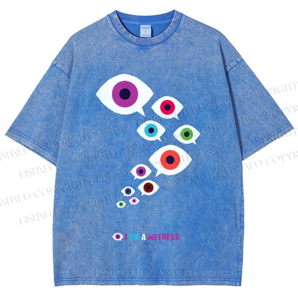 Unisex I Am Witness Eyes Printed Washed Tee
