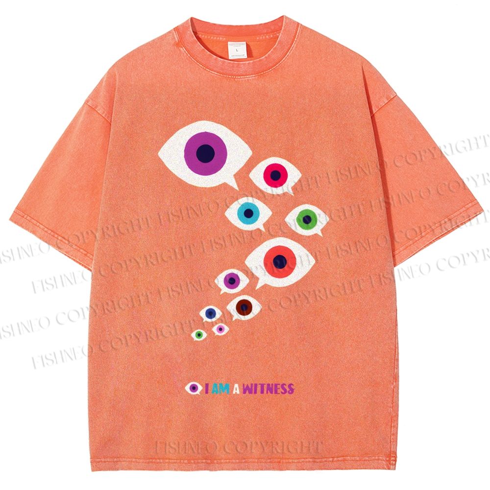 Unisex I Am Witness Eyes Printed Washed Tee