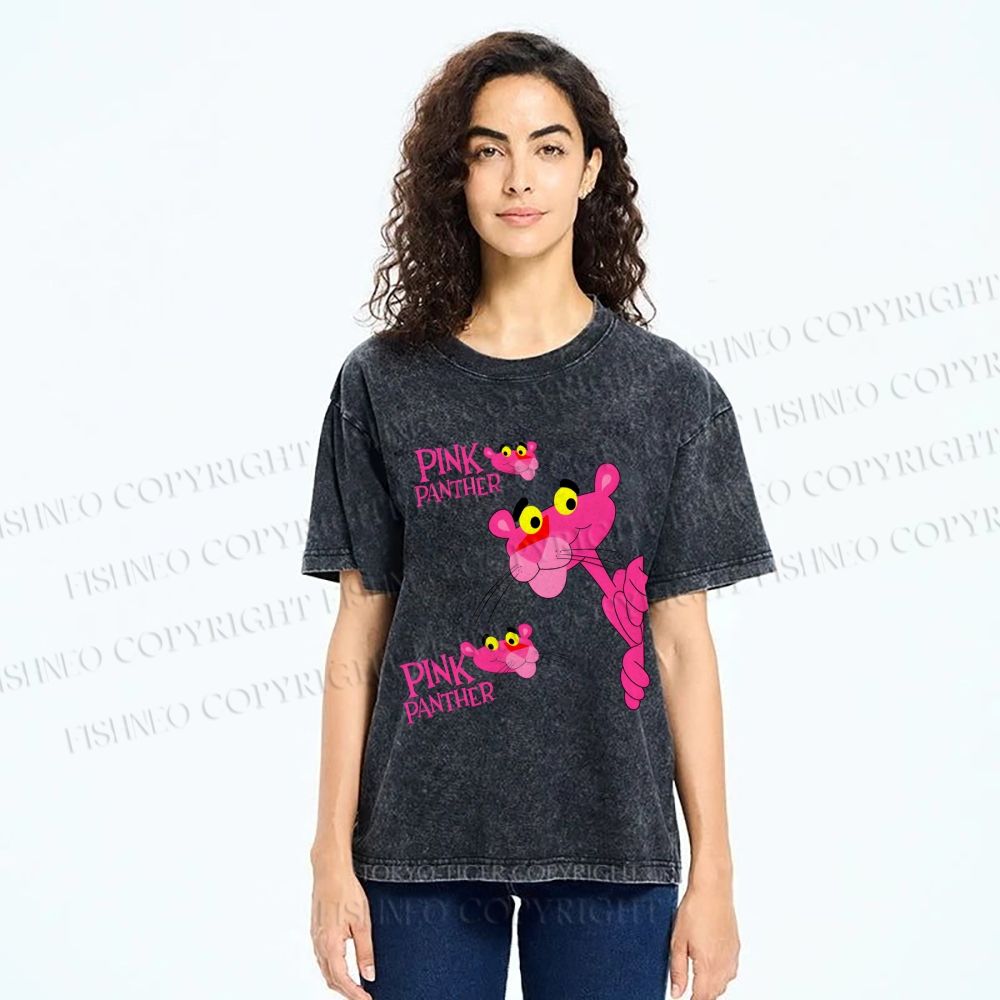 Unisex The Pink Panther Printed Washed Tee