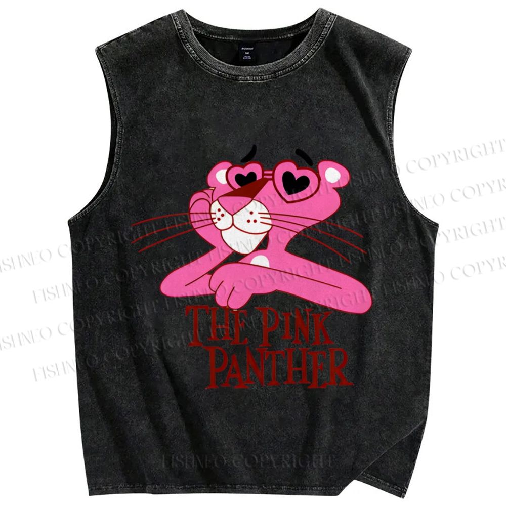 Unisex The Pink Panther Printed Washed Tank Top