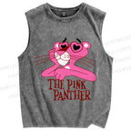 Unisex The Pink Panther Printed Washed Tank Top