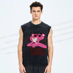 Unisex The Pink Panther Printed Washed Tank Top