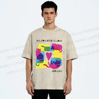 Unisex All You Need Is Love And Cats Printed Washed Tee