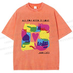 Unisex All You Need Is Love And Cats Printed Washed Tee