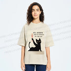 Unisex All Guests Must Be Approved By The Cat Printed Washed Tee