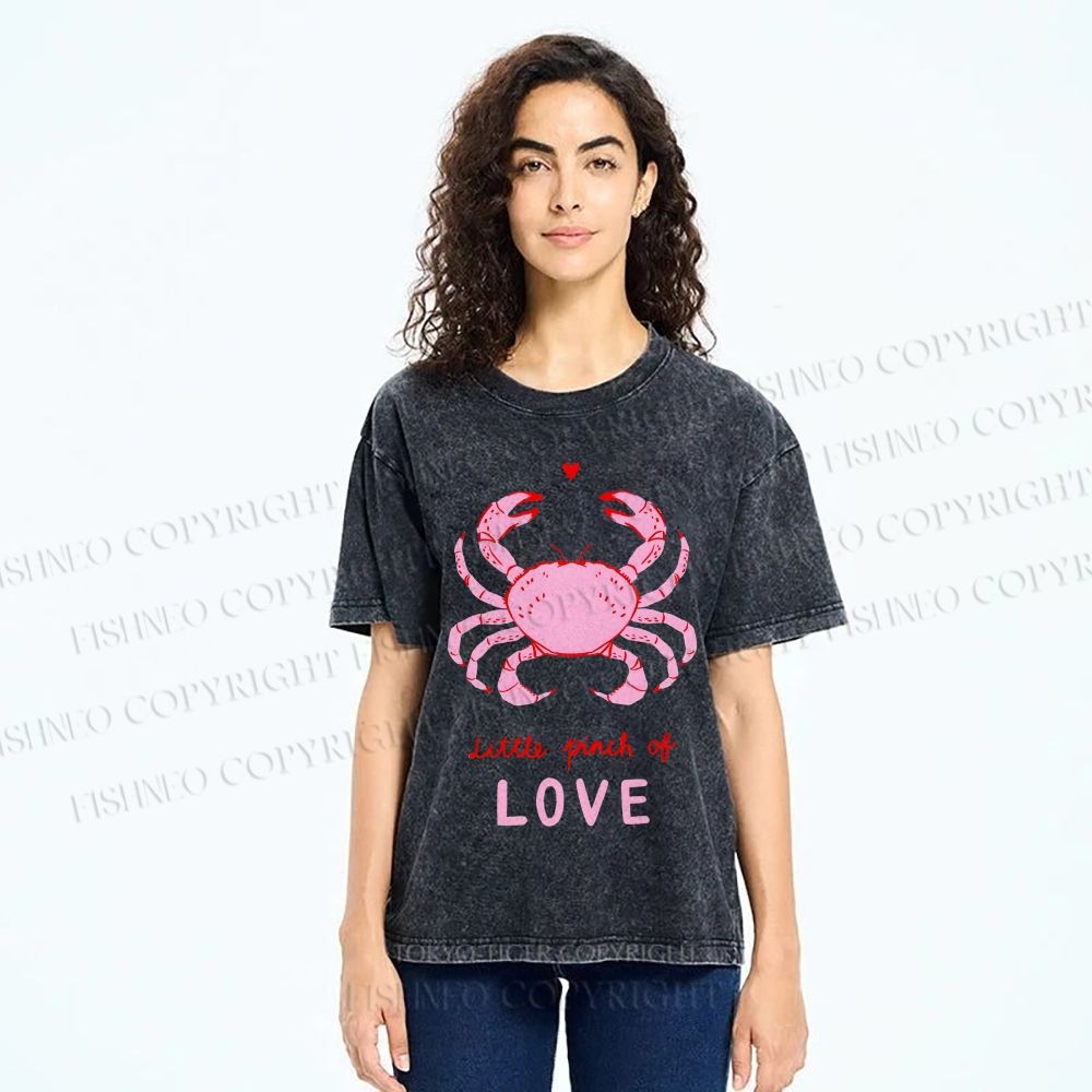 Unisex Little Pinch Of Love Printed Washed Tee