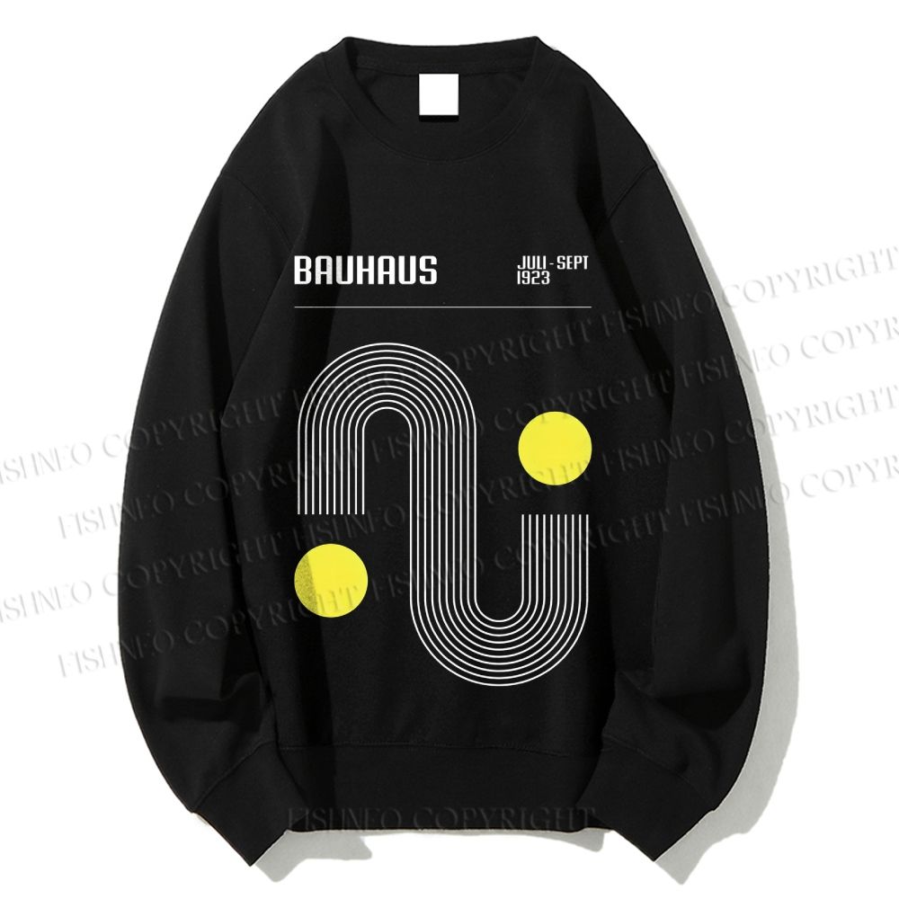 Unisex Bauhaus Curves Printed Sweatshirt
