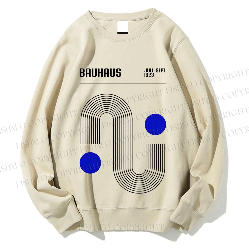 Unisex Bauhaus Curves Printed Sweatshirt