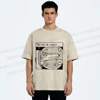 Unisex Astronaut Dog You May Be Lonely Printed Washed Tee