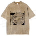 Unisex Astronaut Dog You May Be Lonely Printed Washed Tee