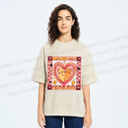 Unisex Cats Falling in Love Printed Washed Tee
