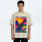 Unisex Yayoi Kusama Mountain Printed Washed Tee