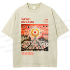 Unisex Yayoi Kusama Sunrise Printed Washed Tee