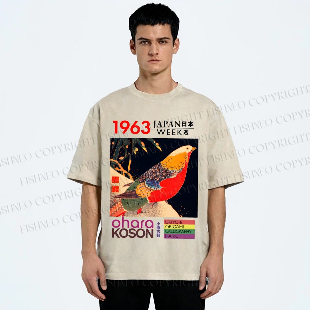 Unisex Golden Pheasant Japan Week Printed Washed Tee