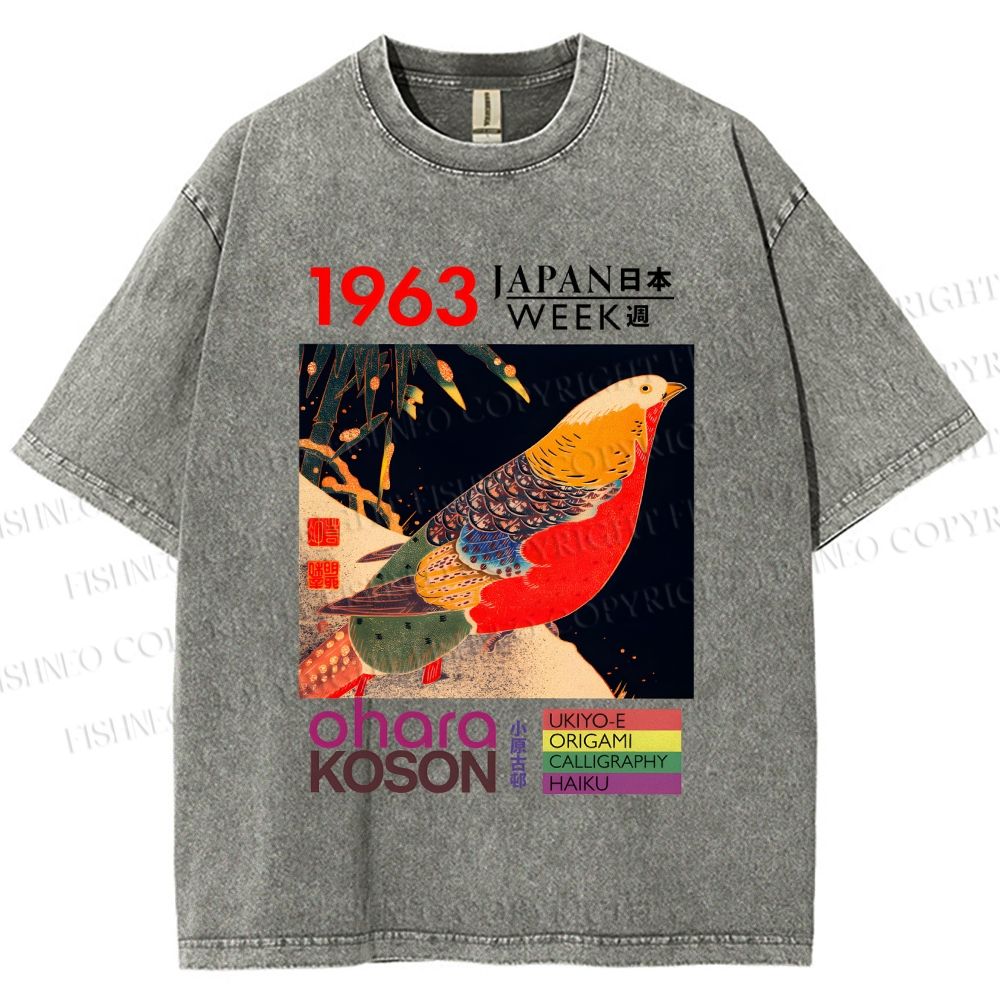 Unisex Golden Pheasant Japan Week Printed Washed Tee
