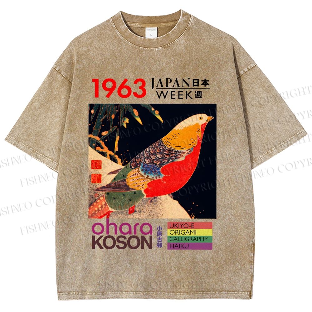 Unisex Golden Pheasant Japan Week Printed Washed Tee