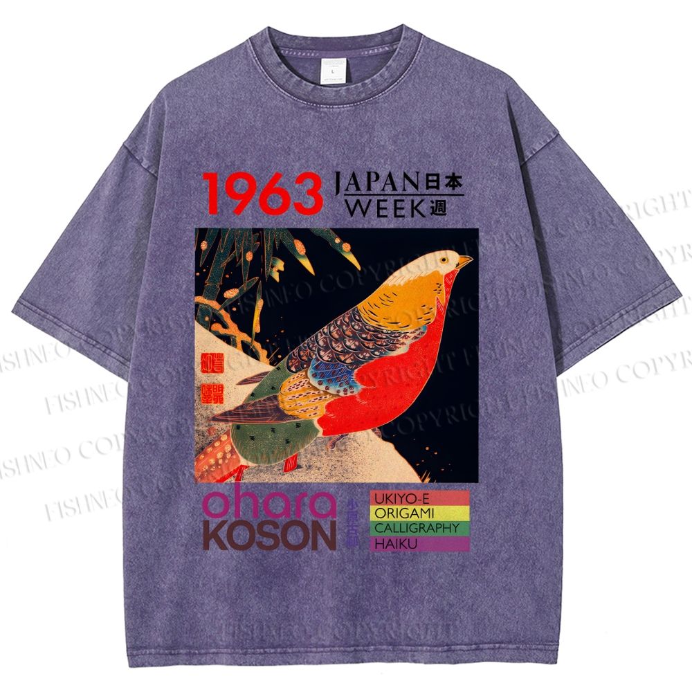 Unisex Golden Pheasant Japan Week Printed Washed Tee