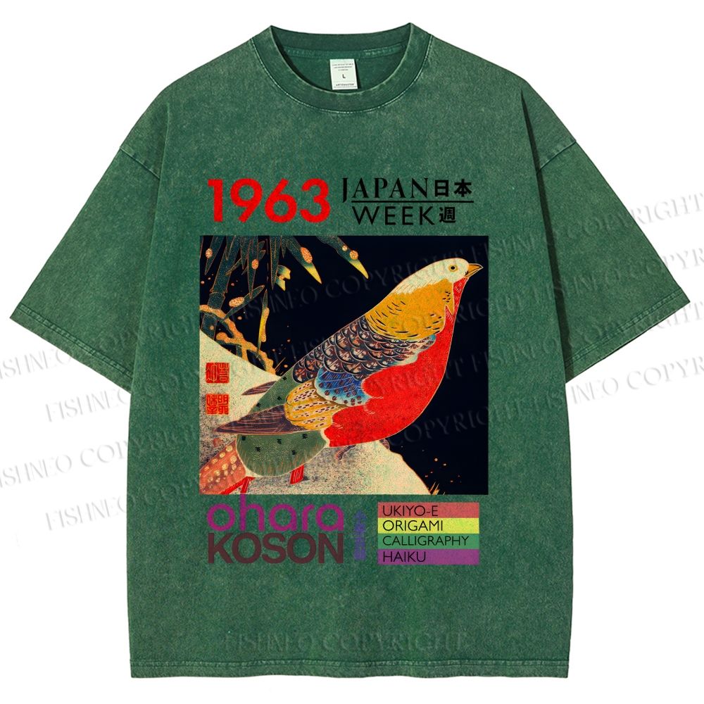 Unisex Golden Pheasant Japan Week Printed Washed Tee