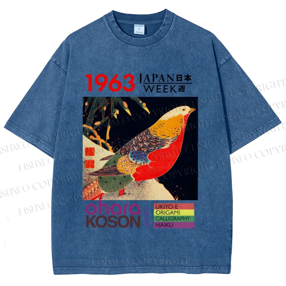 Unisex Golden Pheasant Japan Week Printed Washed Tee