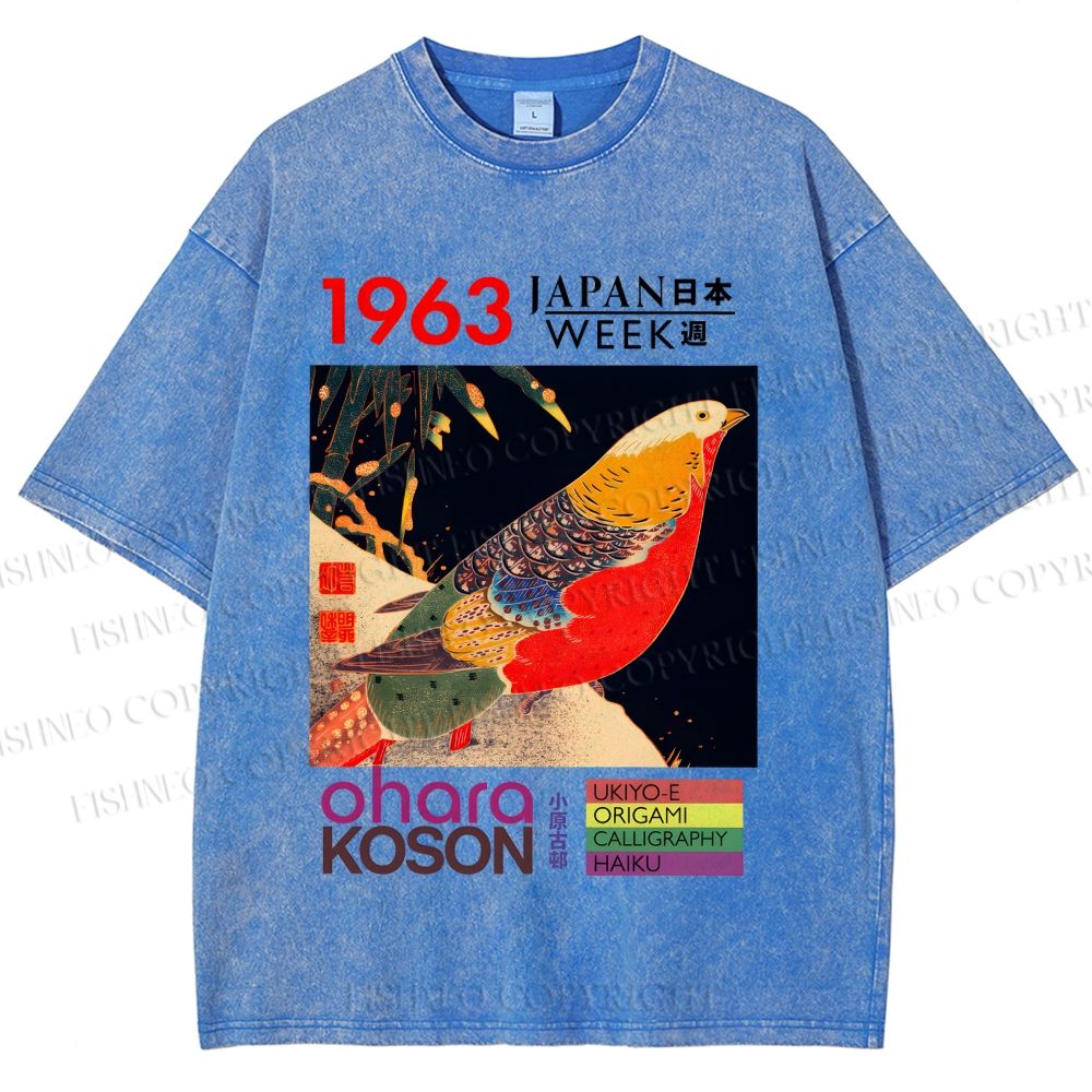 Unisex Golden Pheasant Japan Week Printed Washed Tee