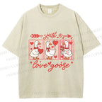 Unisex Just a Love Goose Printed Washed Tee