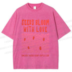 Unisex Seeds Bloom With Love Printed Washed Tee