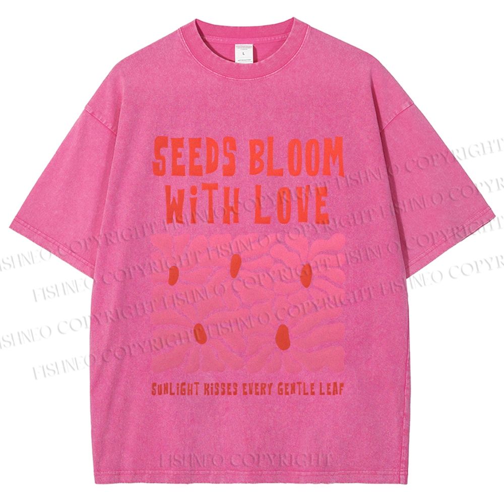 Unisex Seeds Bloom With Love Printed Washed Tee