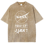 NASA JAXA Space Partners Universe Vintage Wash Japanese Design T-Shirt