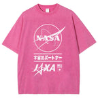 NASA JAXA Space Partners Universe Vintage Wash Japanese Design T-Shirt