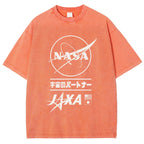NASA JAXA Space Partners Universe Vintage Wash Japanese Design T-Shirt