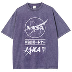 NASA JAXA Space Partners Universe Vintage Wash Japanese Design T-Shirt