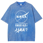 NASA JAXA Space Partners Universe Vintage Wash Japanese Design T-Shirt