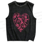 Unisex Cupid Printed Washed Tank Top