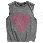Unisex Cupid Printed Washed Tank Top