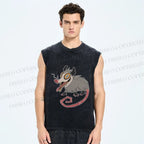 Unisex Crazy Opossum Printed Washed Tank Top