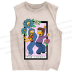 Unisex the Simpson The Lovers Printed Washed Tank Top