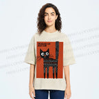 Unisex Black Cat Jazz Club Printed Washed Tee