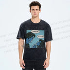 Unisex Funny Comic Printed Washed Tee