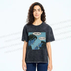 Unisex Funny Comic Printed Washed Tee