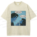 Unisex Funny Comic Printed Washed Tee