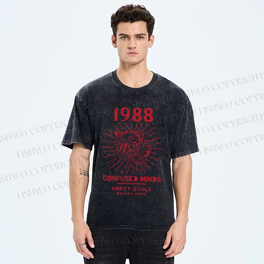 Unisex Roar Of The Tiger Printed Washed Tee