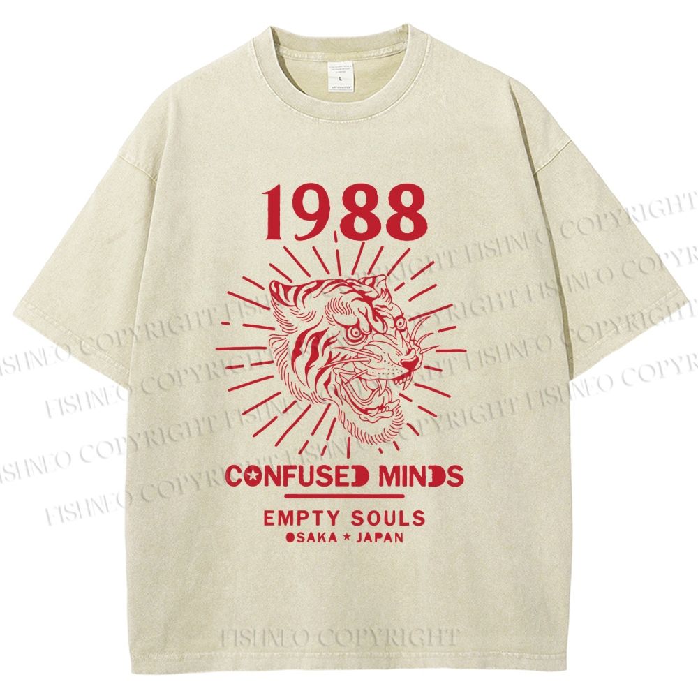 Unisex Roar Of The Tiger Printed Washed Tee