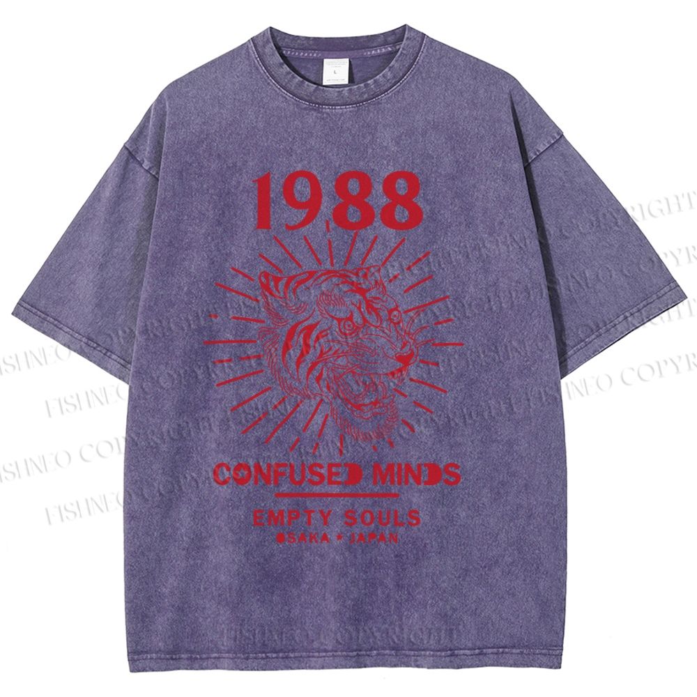 Unisex Roar Of The Tiger Printed Washed Tee