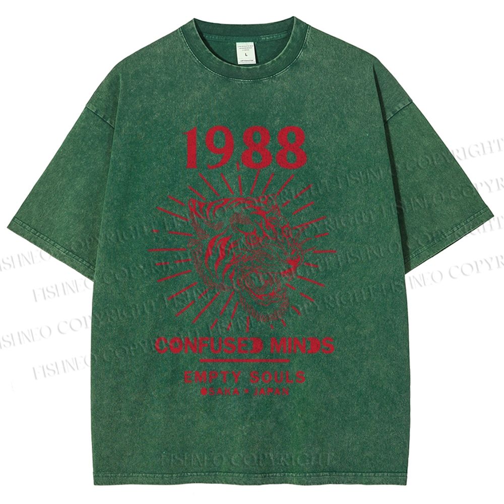 Unisex Roar Of The Tiger Printed Washed Tee