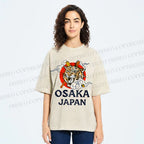 Unisex Vintage Osaka Baseball Club Printed Washed Tee