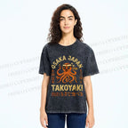 Unisex Takoyaki Printed Washed Tee
